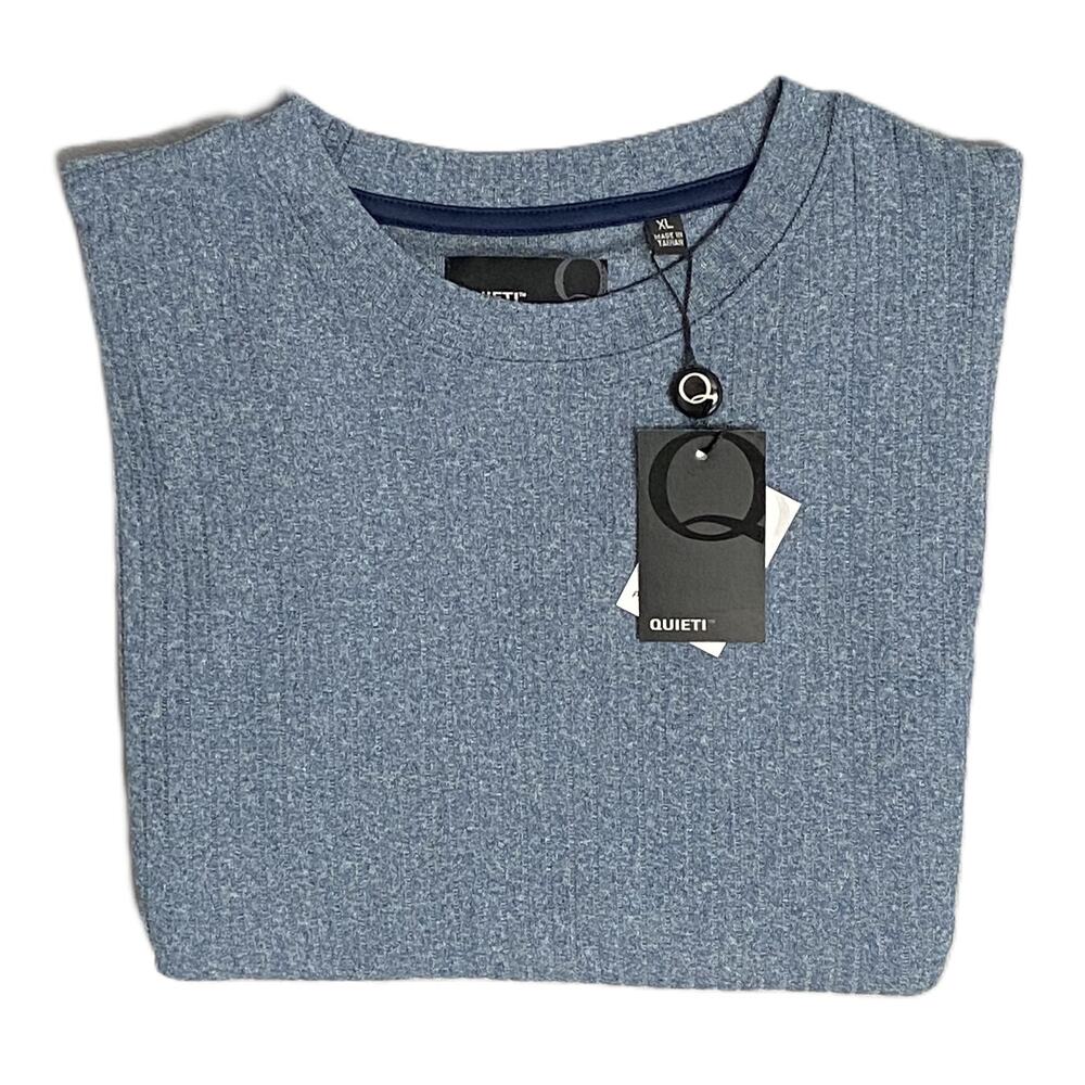 Quieti Long Sleeve T-Shirt Men's XL Crew Neck Stretch Fabric Blue Heather NEW
